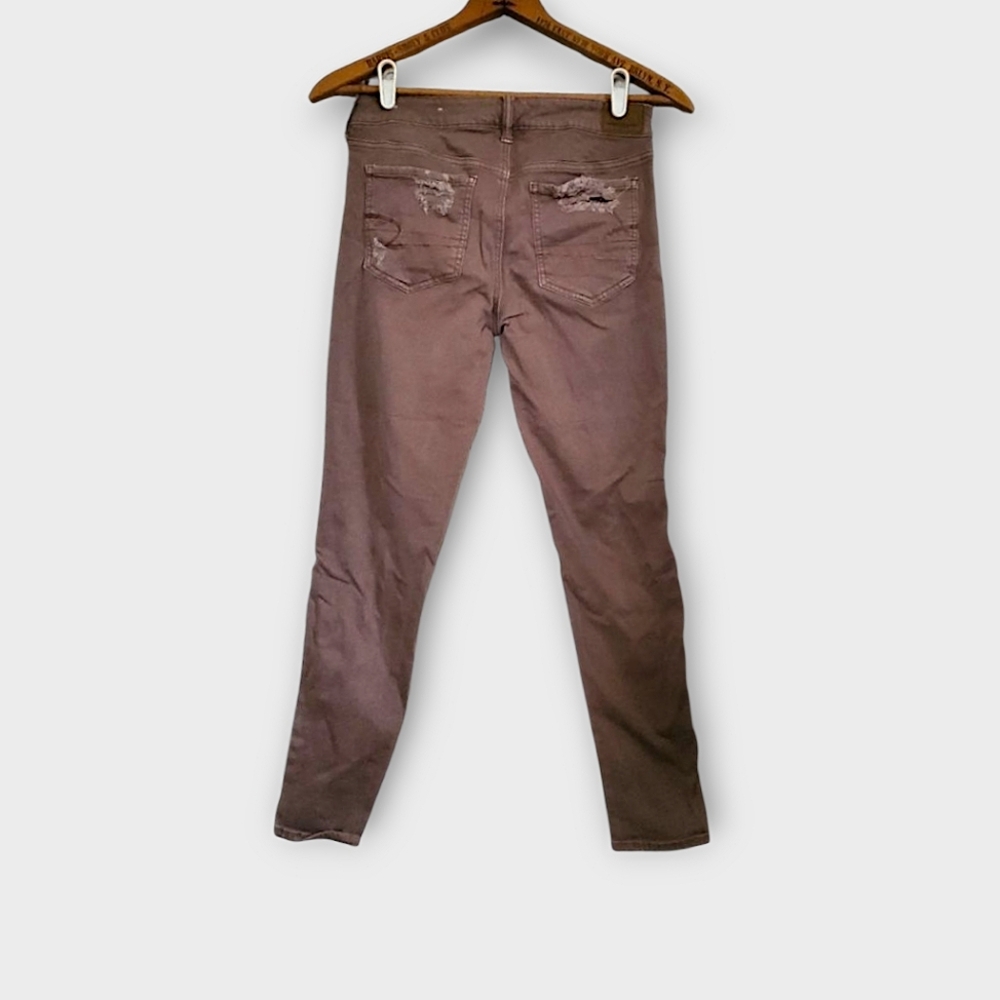 AE Mauve Ripped Knee Super Stretch X Skinny Jeans - Picture 3 of 7